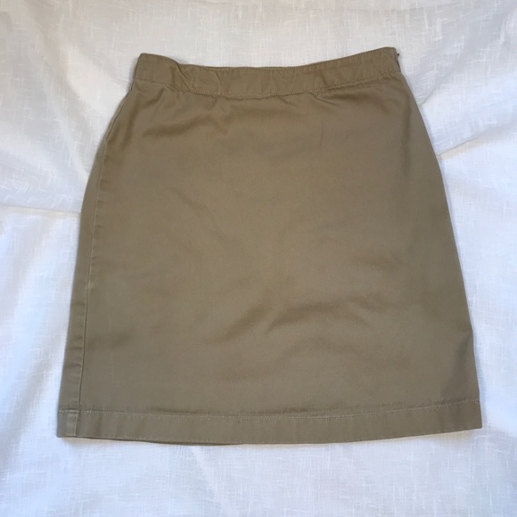 Bottoms | Lands End Khaki Skirt Sz 